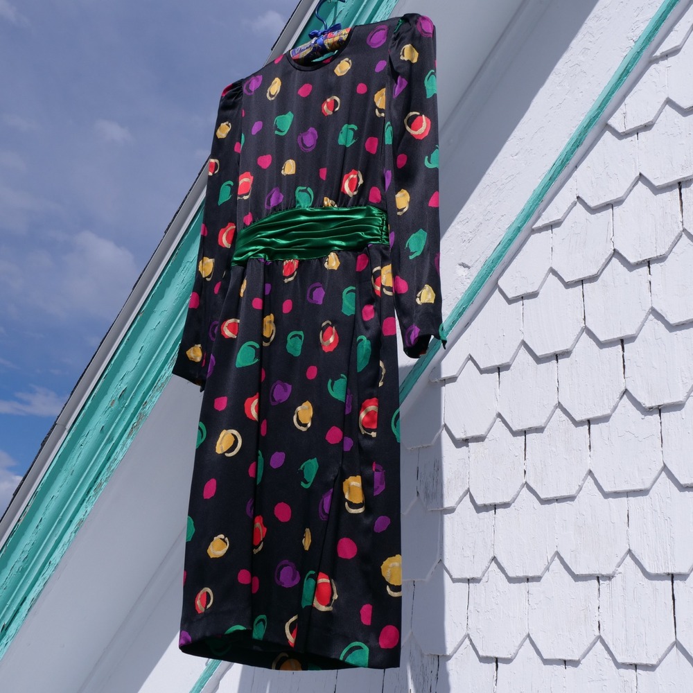 Vintage 1989/91 Escada lux silk charmeuse cocktail dress‎